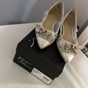 Betsey Johnson ivory jewel flats